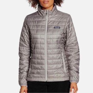 Patagonia Woman’s Nano Puffer Down Jacket Light Grey Sz XL